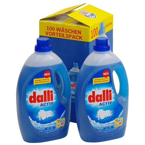 фото Гель для стирки dalli activ для белого и цветного белья, 100 стирок (50+50), 2.75 л, бутылка, 2 шт