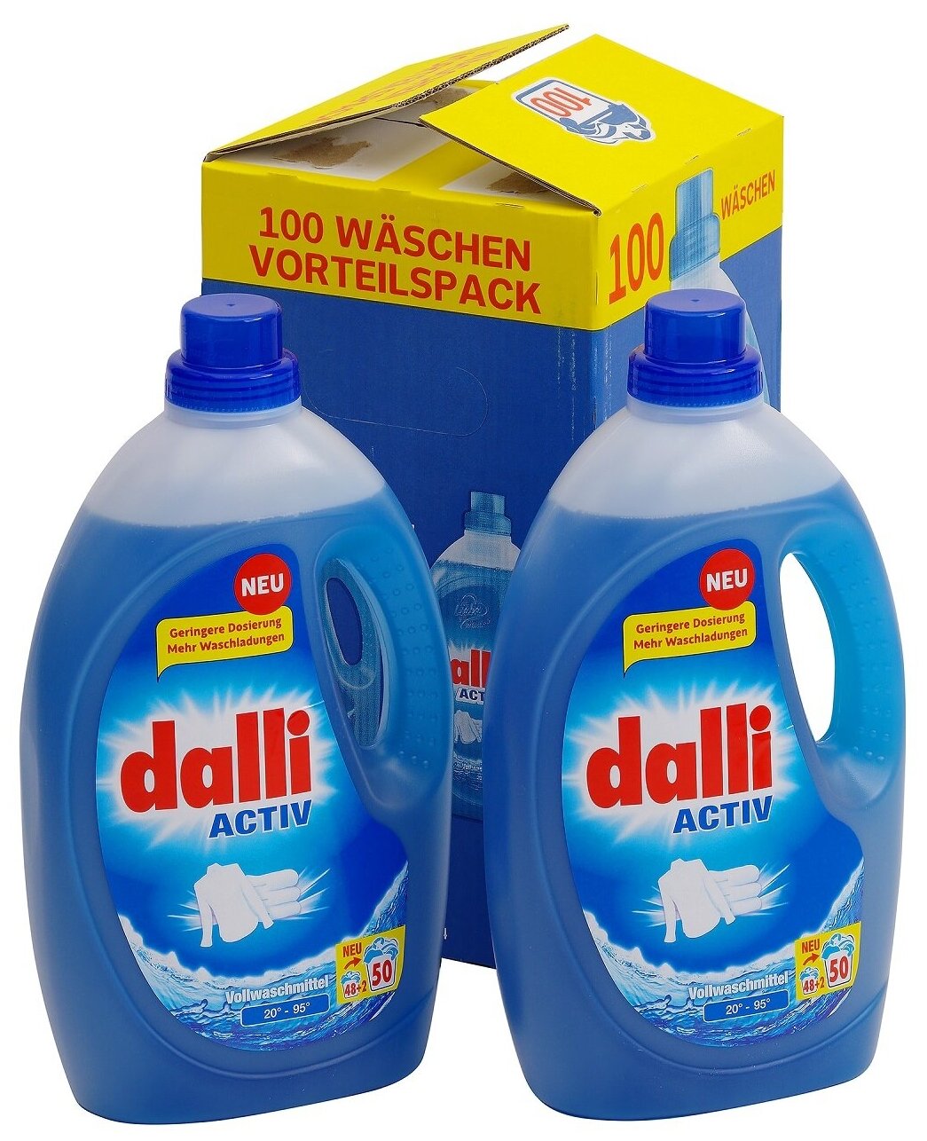 Гель для стирки Dalli Activ, 100 стирок (50+50), 2.75 л, универсальное, для нижнего белья, 2 уп.