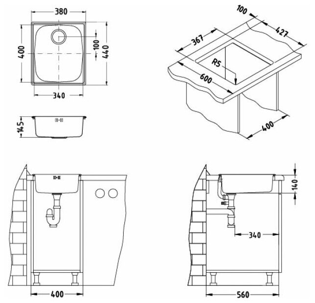 Кухонная мойка Alveus BASIC 10 NAT-90 - фотография № 4