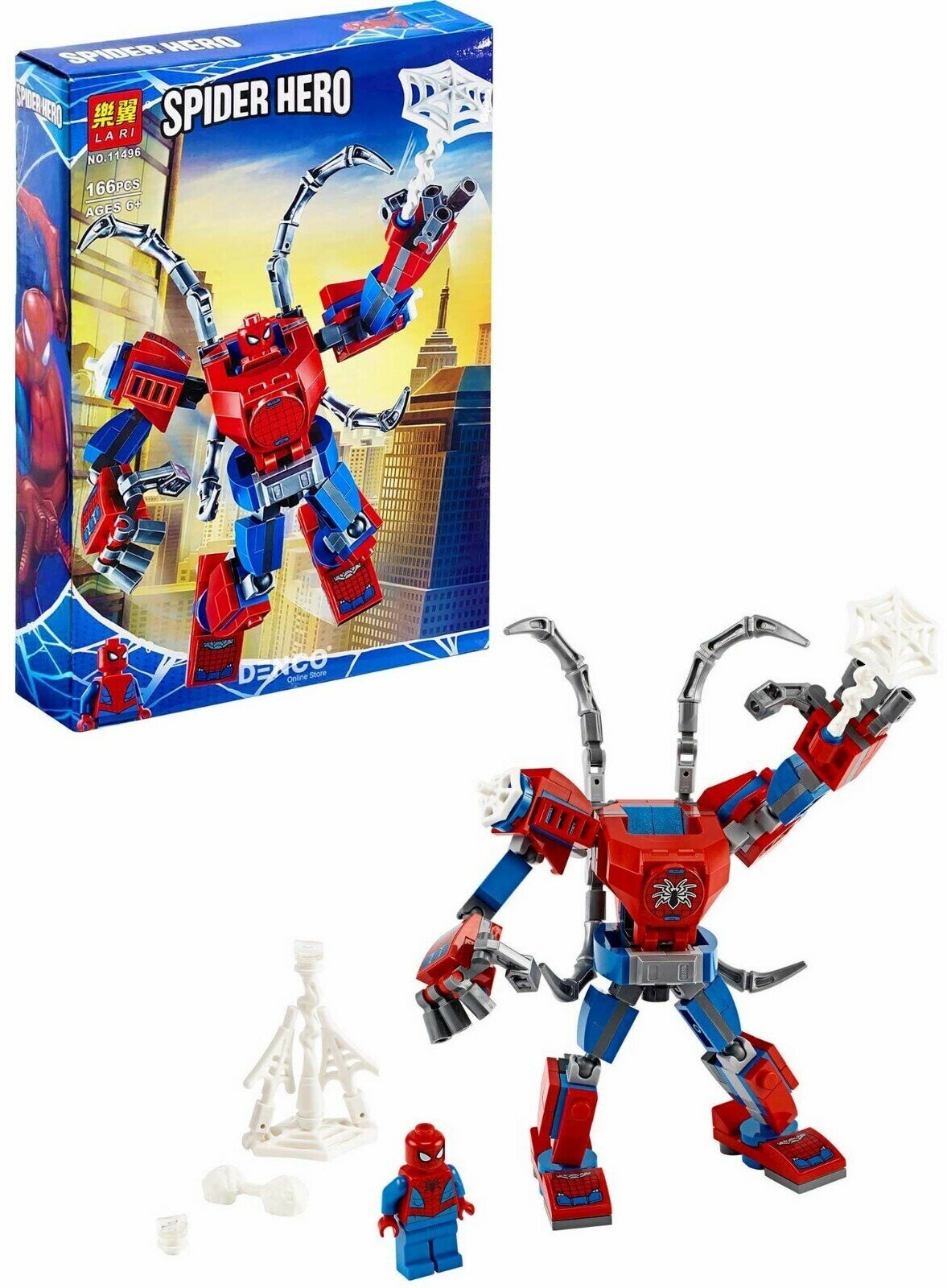 Конструктор "Человек-Паук: трансформер" 11496 (Super Heroes 76146) 166 деталей