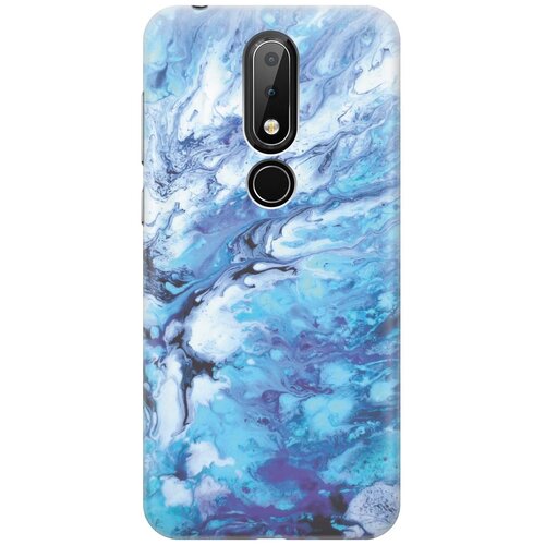 фото Re:pa накладка transparent для nokia 6.1 plus / x6 (2018) с принтом "синий мрамор"