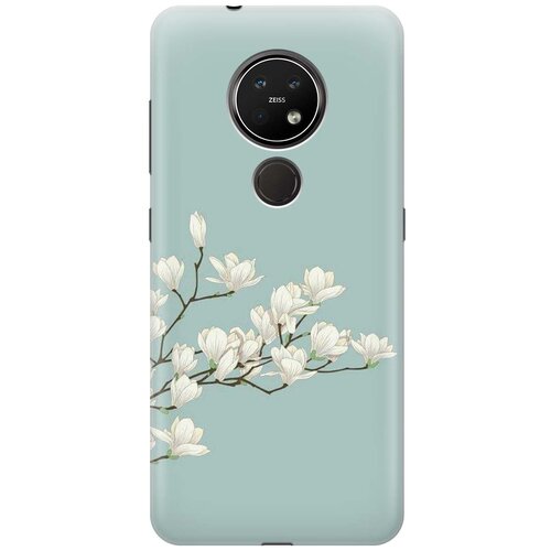 фото Re:paчехол - накладка artcolor для nokia 6.2 / 7.2 с принтом "сакура на голубом"