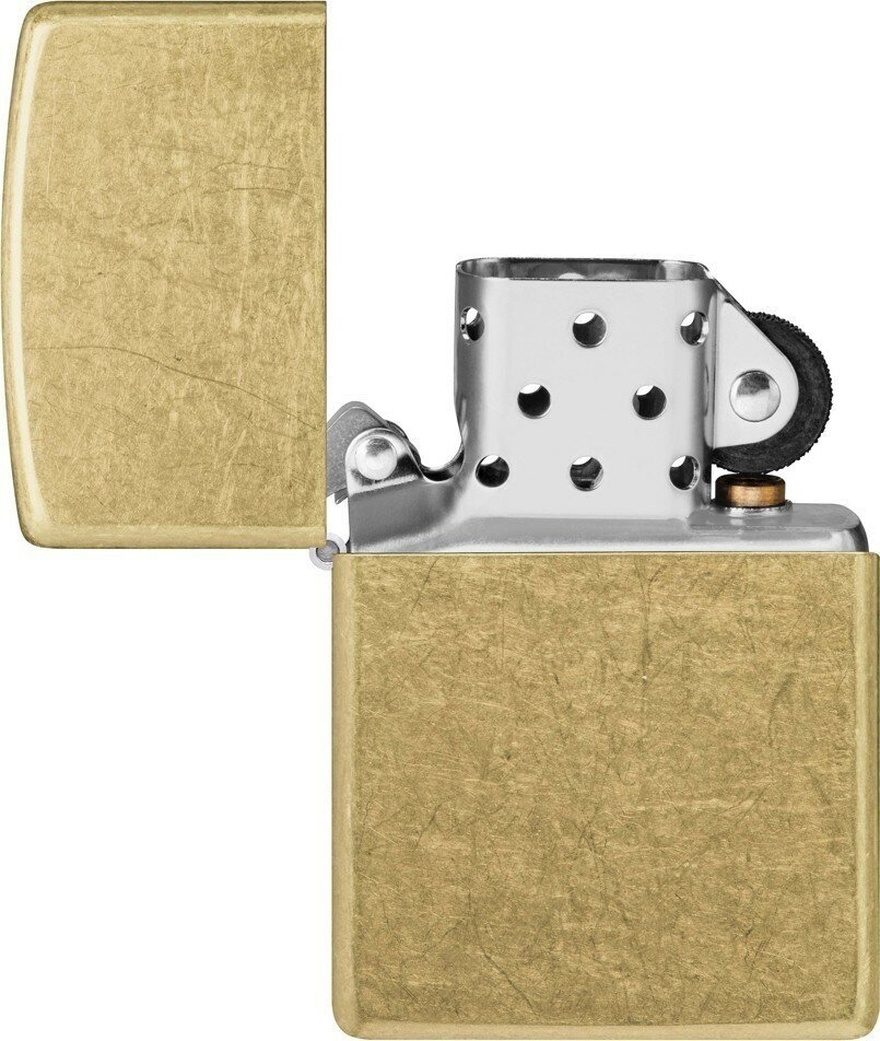 Зажигалка ZIPPO Classic с покрытием Street Brass, латунь/сталь, золотистая, 38x13x57 мм