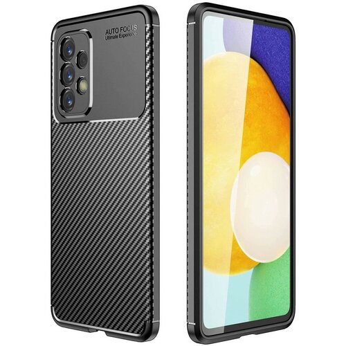 Накладка силиконовая для Samsung Galaxy A53 5G A536 под карбон чёрная чехол накладка activ original design для смартфона samsung sm a536 galaxy a53 5g силикон серый 207372