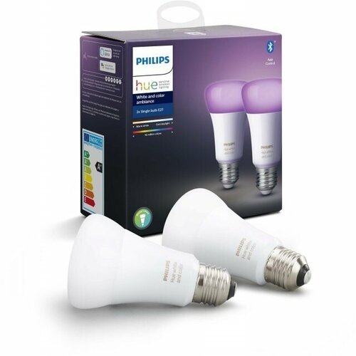 Умные лампы Philips Hue White and Color Ambiance Bluetooth E27 2 шт (929002216803)