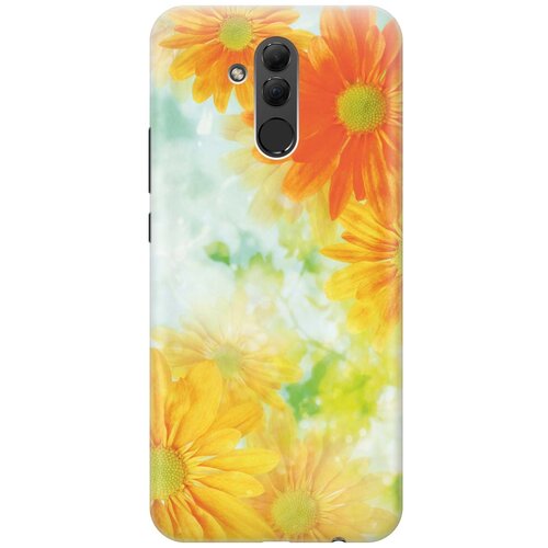 фото Gosso ультратонкий силиконовый чехол-накладка для huawei mate 20 lite с принтом "оранжевые цветы"