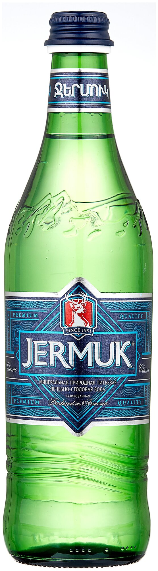 Вода минеральная Джермук 0,5 л х 12 бутылок, газированная, стекло - фотография № 1