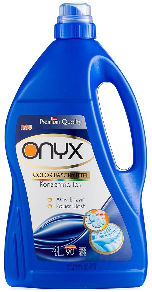 Гель для стирки Onyx Color, 4 л, для синтетических тканей, для хлопковых тканей