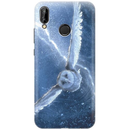 фото Re:paчехол - накладка artcolor для huawei p20 lite с принтом "сова в полёте"
