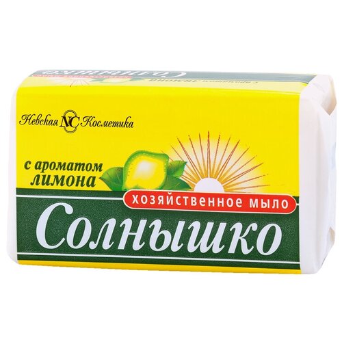 Хозяйственное мыло Невская Косметика Солнышко с ароматом лимона 0.14 кг