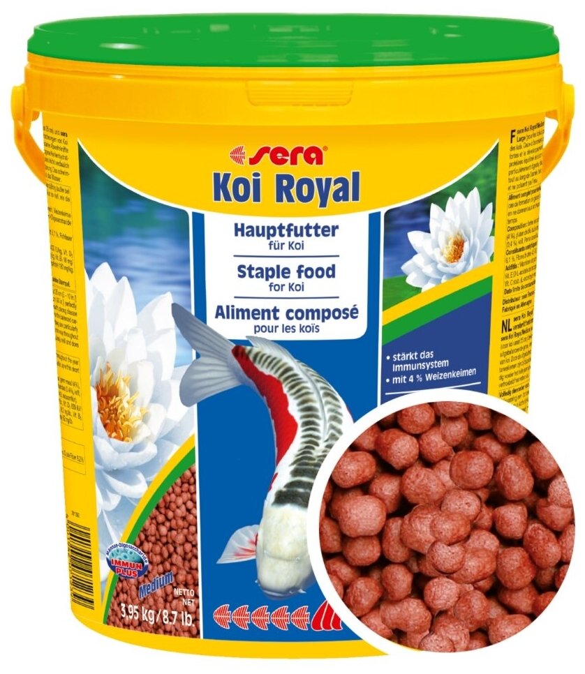 Корм для прудовых рыб Sera Koi Royal Medium, гранулы, 21 л