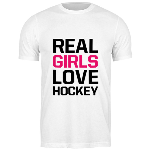 фото Футболка классическая реальные девушки любят хоккей #2175109 (цвет: белый, пол: муж, качество: эконом, размер: s) printio