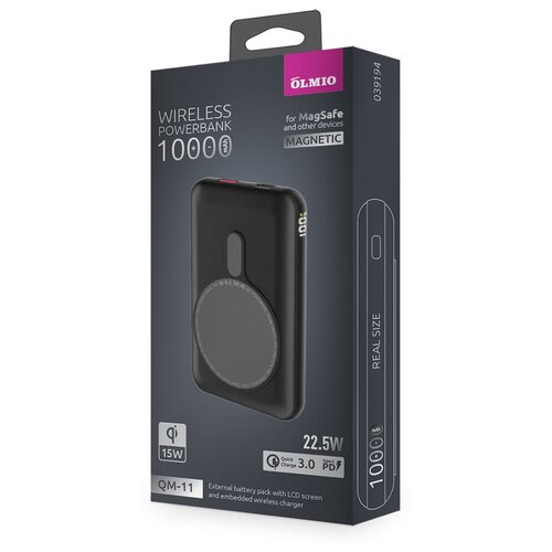 Внешний аккумулятор беспроводной зарядки Magsafe Powerbank QM-11 портативный аккумулятор 10000 mAh 299000₽