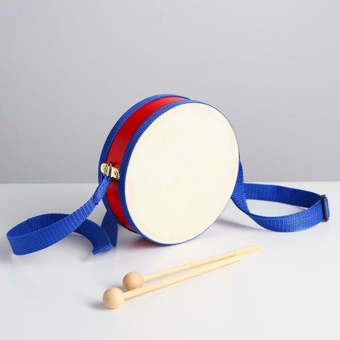 Лесная мастерская Игрушка музыкальная «Барабан», бумажная мембрана, размер: 14 × 14 × 4,5 см, цвета микс