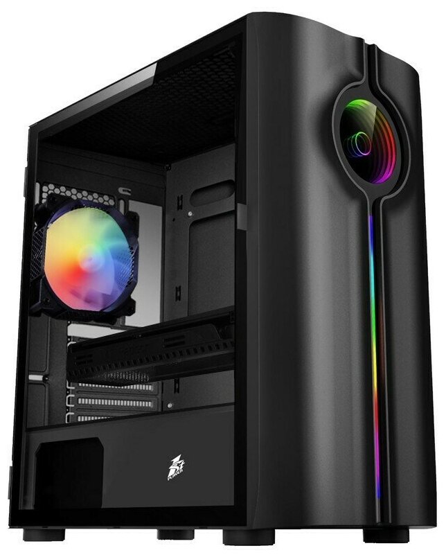 1STPLAYER Корпус INFINITE SPACE IS3 Black Корпус mATX TG 1x120mm RGB fan inc. IS3-BK-1F2