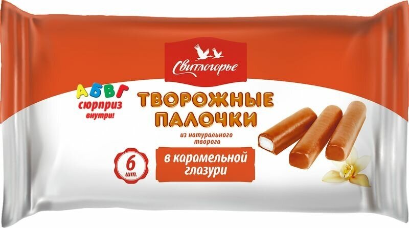 Палочки творожные Свитлогорье ванильные в карамельной глазури 23% 180г