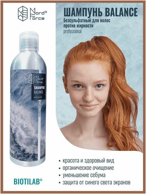 Шампунь для волос Shampoo Balance против жирности женский питательный выравнивающий защитный витаминный