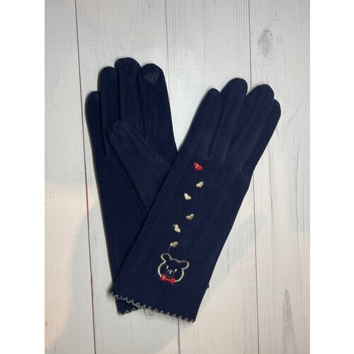 Перчатки , демисезон/зима, утепленные, сенсорные, размер OneSize, синий