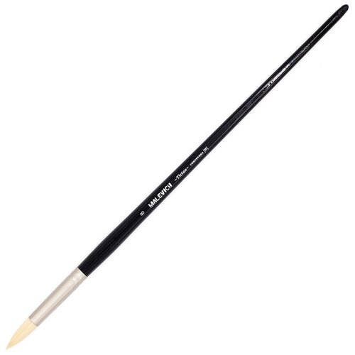 Купить Кисть Малевичъ Tician синтетика №8 круглая с длинной ручкой (755008) черный