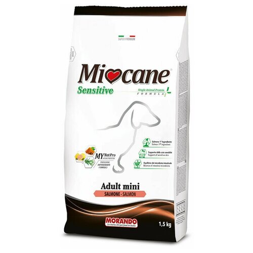 Miocane Adult Mini Sensitive сухой корм для взрослых собак мелких пород с лососем - 1,5 кг