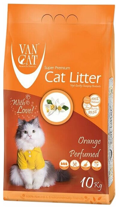 Комкующийся наполнитель Van Cat Orange, 10кг