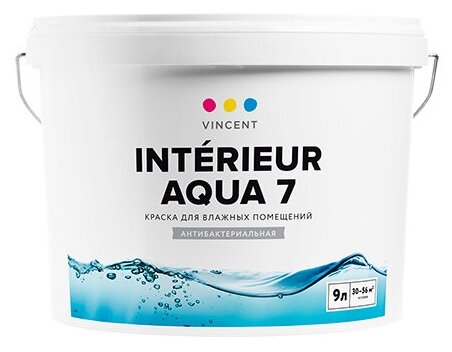 Vincent I-7 / Винсент Интериор Аква 7 краска для влажных помещений 2,25л база А (белая)