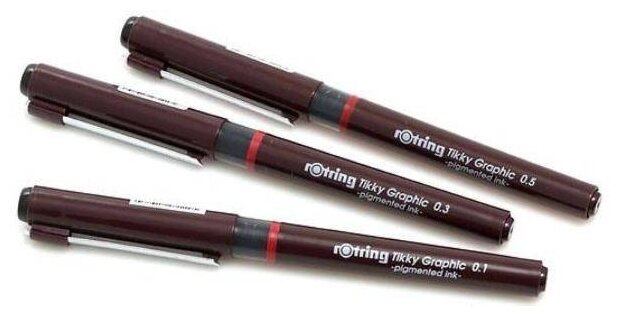 Rotring Набор капиллярных ручек "Tikky Grafic", 3 шт.