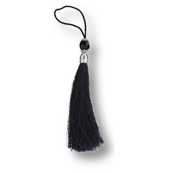 фото TASSEL-10-BLACK Кисточки для мебельных ручек, чёрный/глянцевый хром