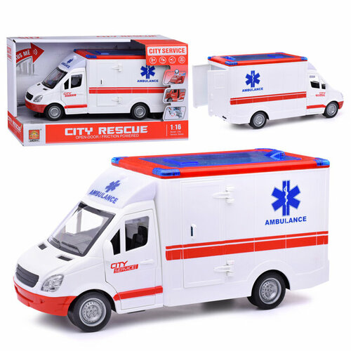 Машина WY597A Скорая помощь 1:16 (свет, звук) в коробке машина wy597a скорая помощь 1 16 свет звук в коробке