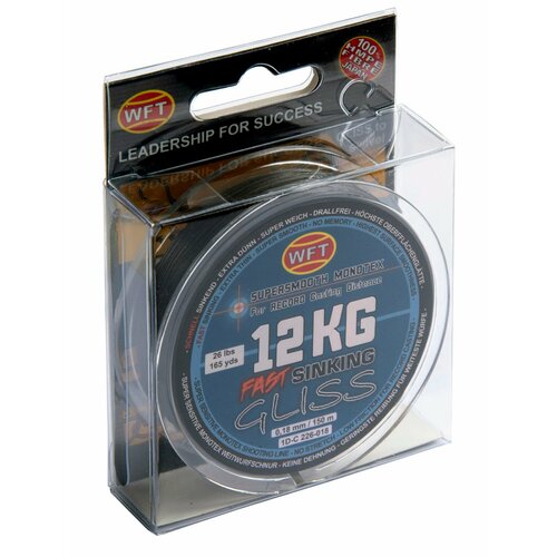 фото Леска плетёная wft kg gliss sinking black 150/018
