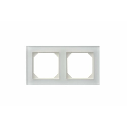 LIREGUS Рамка Двухместная Стекло Белое Матовое (Универсальный Монтаж) LIREGUS EPSILON