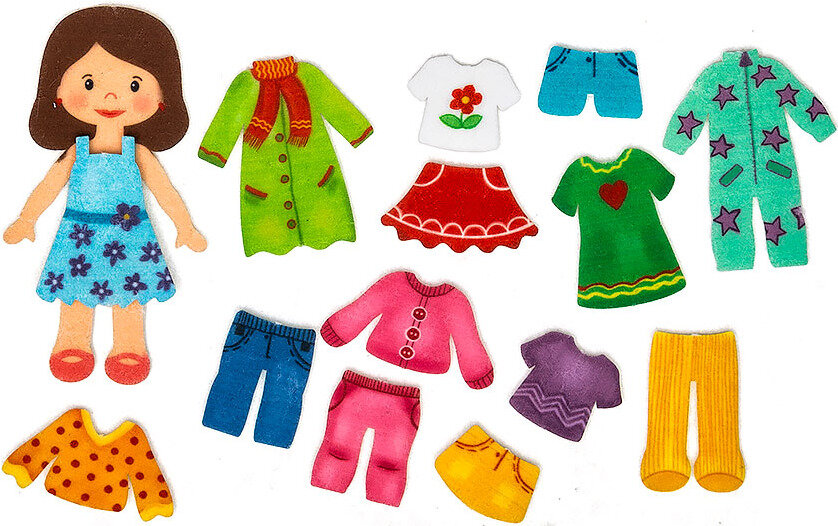 Развивающая игра-одевалка Smile Decor "Алина", кукла-одевашка из фетра
