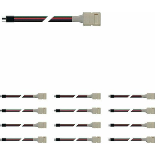 Коннектор JazzWay PLSC-10x4/15/4pin для светодиодных лент STN-5050, MVS-5050 RGB (комплект из 12 шт)