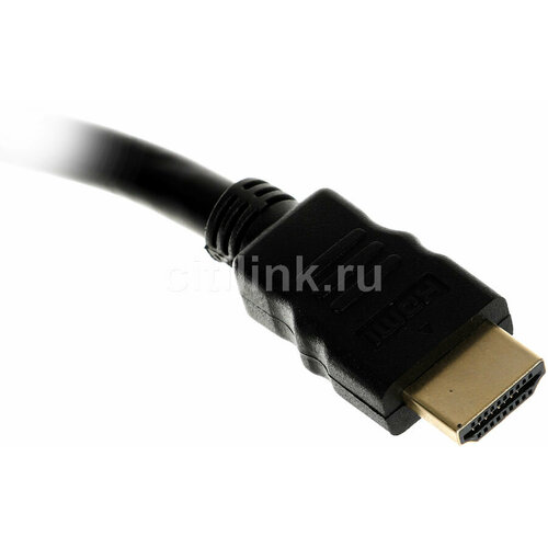 Кабель аудио-видео HDMI (m) - HDMI (m) , 5м, GOLD, черный [00117502] кабель hdmi аудио видео fullhd hdmi m hdmi m 1 5м