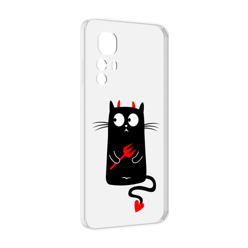 Чехол MyPads Кот демон для Blackview A85 задняя-панель-накладка-бампер чехол mypads висячий кот для blackview a85 задняя панель накладка бампер