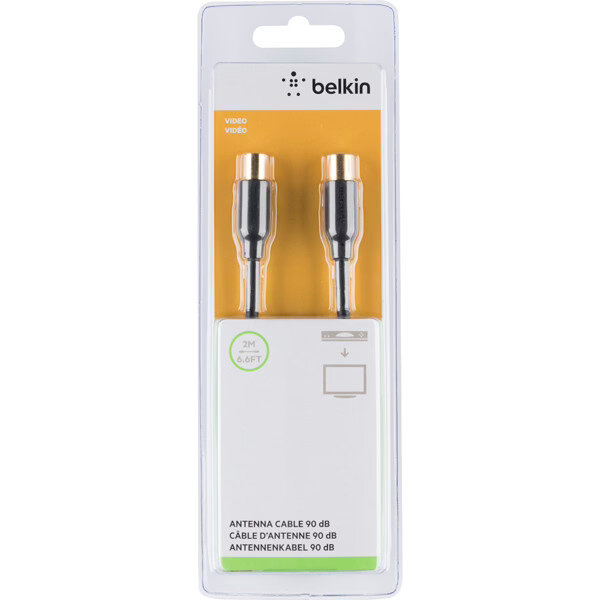 фото Кабель телевизионный Belkin TV коакс. папа/мама 2м (F3Y057BT2M)