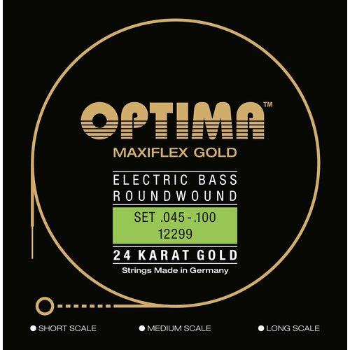 Струны для бас-гитары Optima Bass Guitar Maxiflex 24K Gold 12299. L 45-100