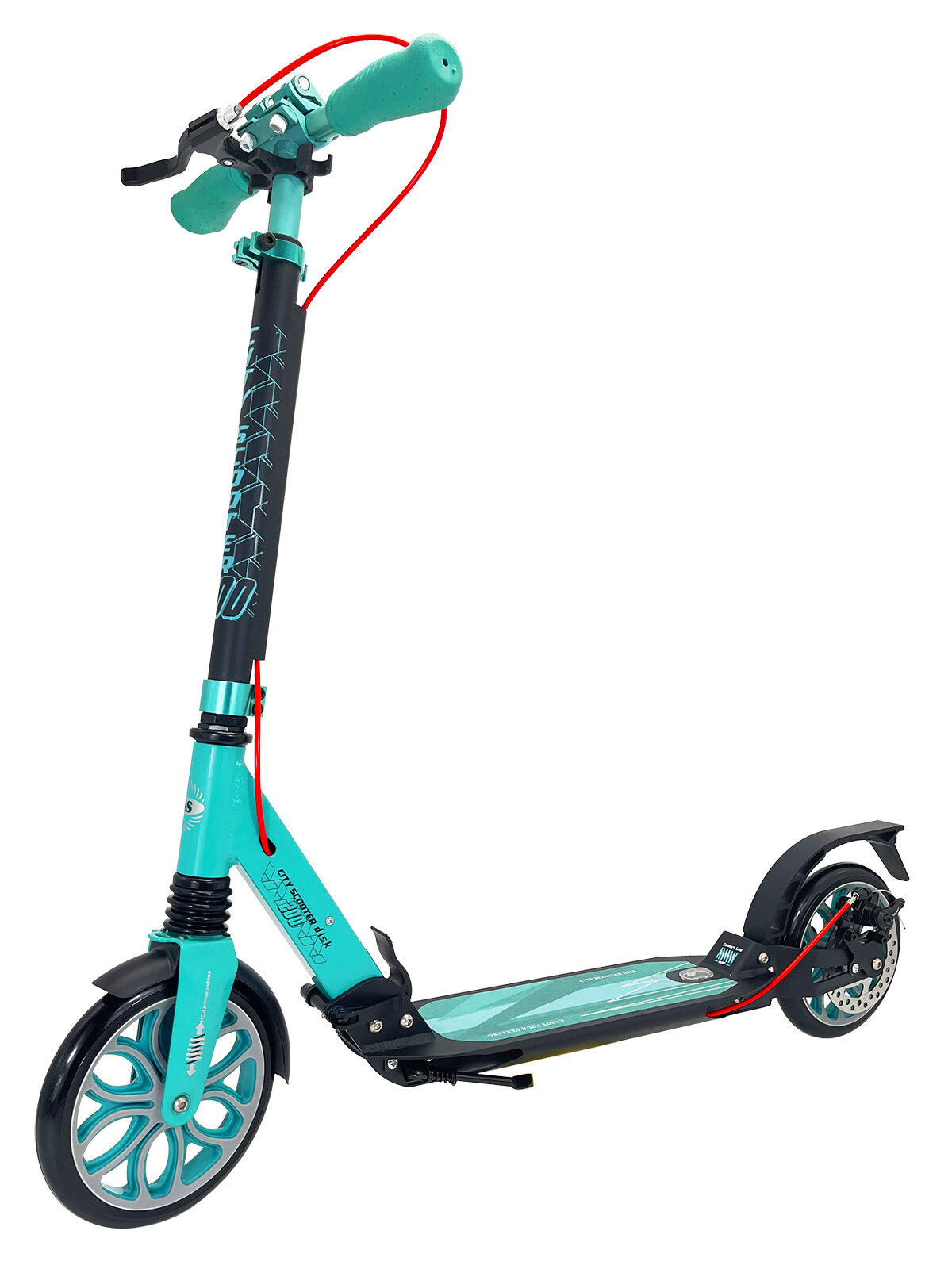 Самокат Sportsbaby Городской самокат Sportsbaby City Scooter Disk Brake MS-107 черно-бирюзовый