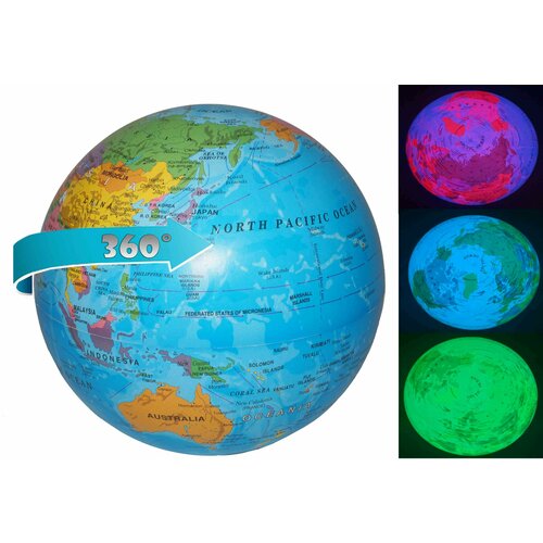 Вращающийся глобус настольный, 14 см LED подсветка Географическая карта мира