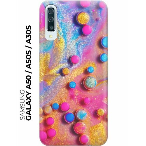 RE: PA Накладка Transparent для Samsung Galaxy A50 / A50s / A30s с принтом Разноцветные капли красок силиконовый чехол разноцветные доски на samsung galaxy a50 a50s a30s самсунг а50 а30 эс а50 эс