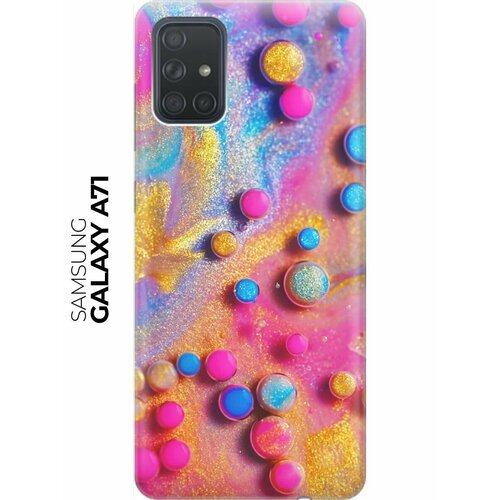 RE: PA Накладка Transparent для Samsung Galaxy A71 с принтом Разноцветные капли красок re pa накладка transparent для samsung galaxy a6 plus 2018 с принтом разноцветные капли красок