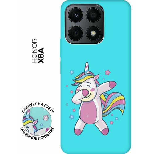 Матовый чехол Unicorn Dab для Honor X8a / Хонор Х8А с 3D эффектом мятный матовый чехол unicorn dab для honor x8a хонор х8а с 3d эффектом мятный