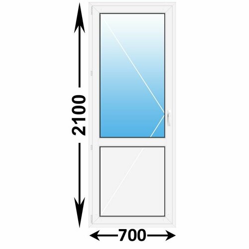 Пластиковая балконная дверь MELKE 700x2100 Левая балконная дверь пвх veka 2100x700 мм вхш левая однокамерный стеклопакет белый с двух сторон