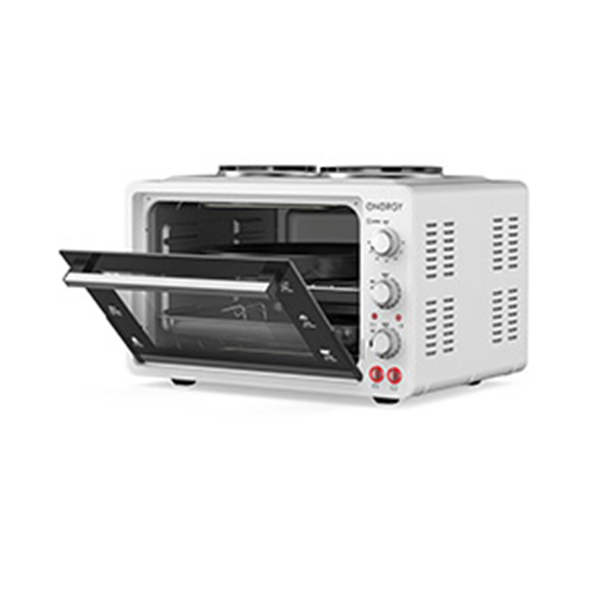 фото Мини-печь Energy GН-35A-W, 35 л, 1600 Вт, таймер, 2 конфорки, белая