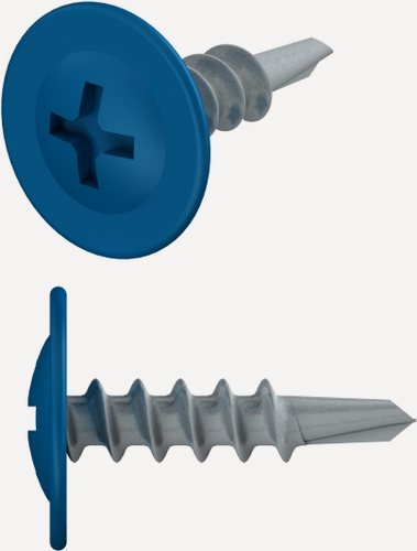Изображение товара Саморез с прессшайбой 4,2х16 мм цинк со сверлом RAL 5005 STARFIX 50 штук SMZ1-98318-50