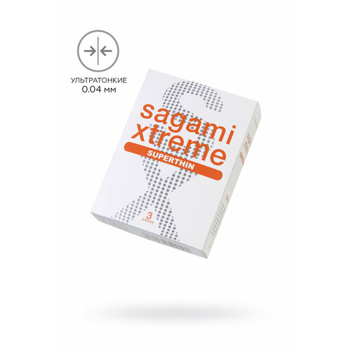 Презервативы Sagami, xtreme, 0.04, латекс, 19 см, 5,4 см, 3 шт.