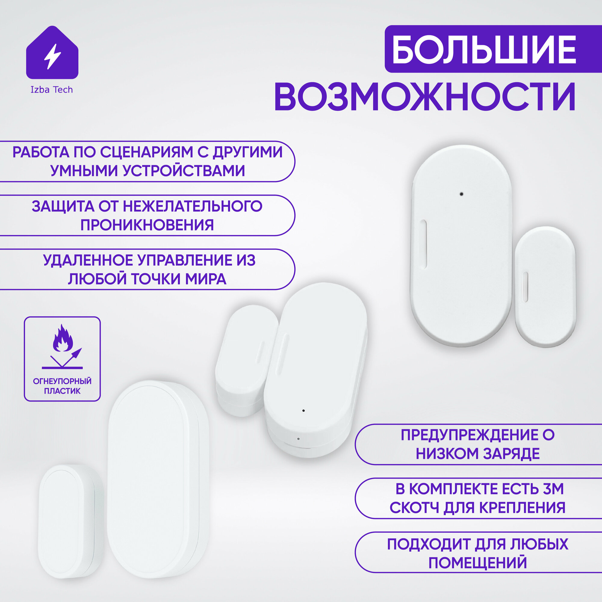 Новый датчик открытия окна или двери Tuya Zigbee для умного выключателя, розетки для Алисы, работает со шлюзом Tuya Gateway — фото 3