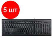 Комплект 5 штук, Клавиатура A4Tech KR-85 черный USB (570125)