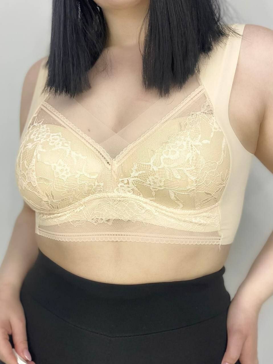 Бюстгальтер H&C Underwear, размер 4L, бежевый — фото 1