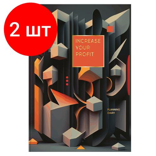 Комплект 2 шт, Ежедневник недатированный А5, 136л, лайт, BG Installation, матовая ламинация, тиснение фольгой